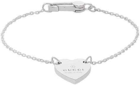 best gucci silver bracelet|gucci trademark heart silver bracelet.